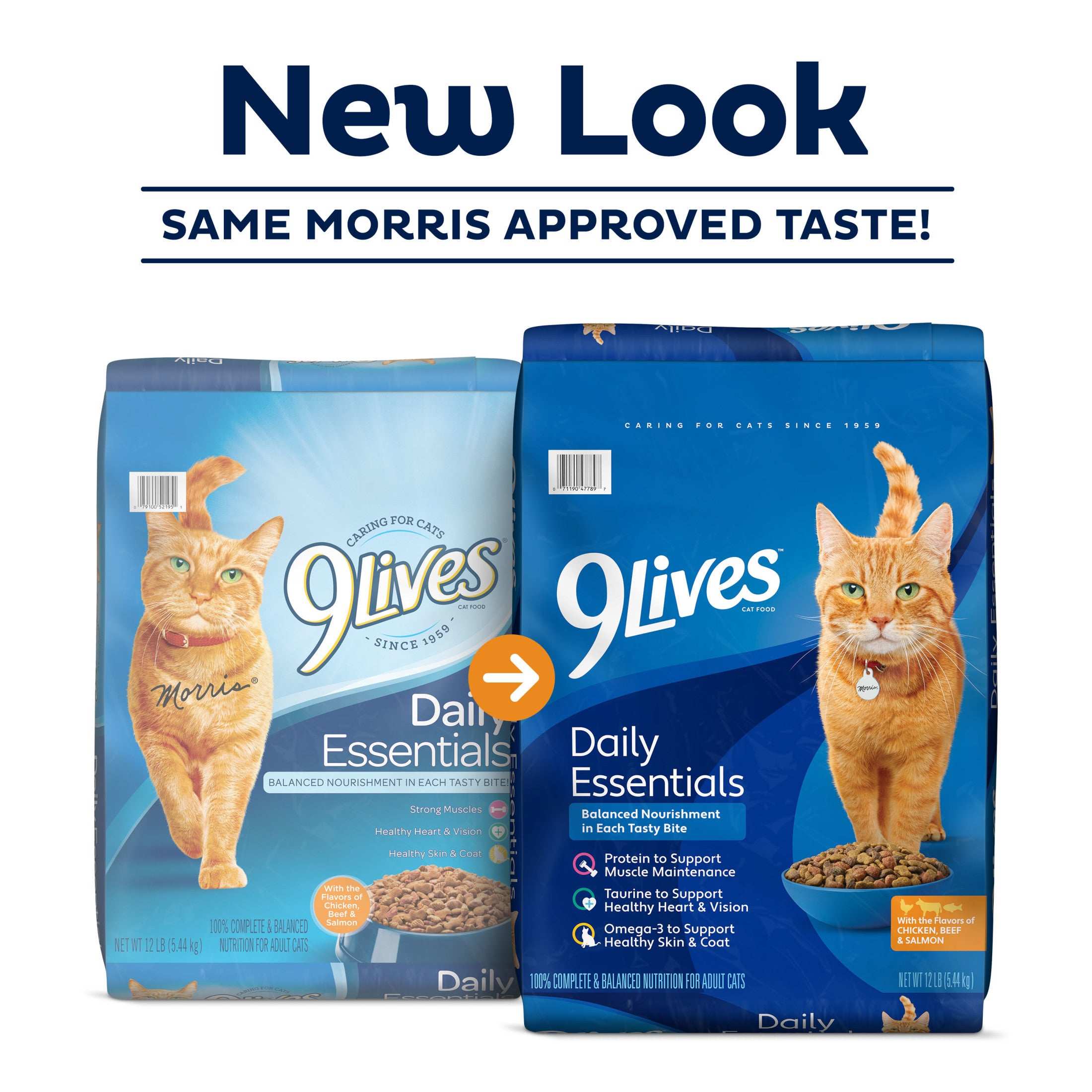 9Lives Daily Essentials Dry Cat Food with Chicken, Beef & Salmon Flavors, 3.15 lb. Bag