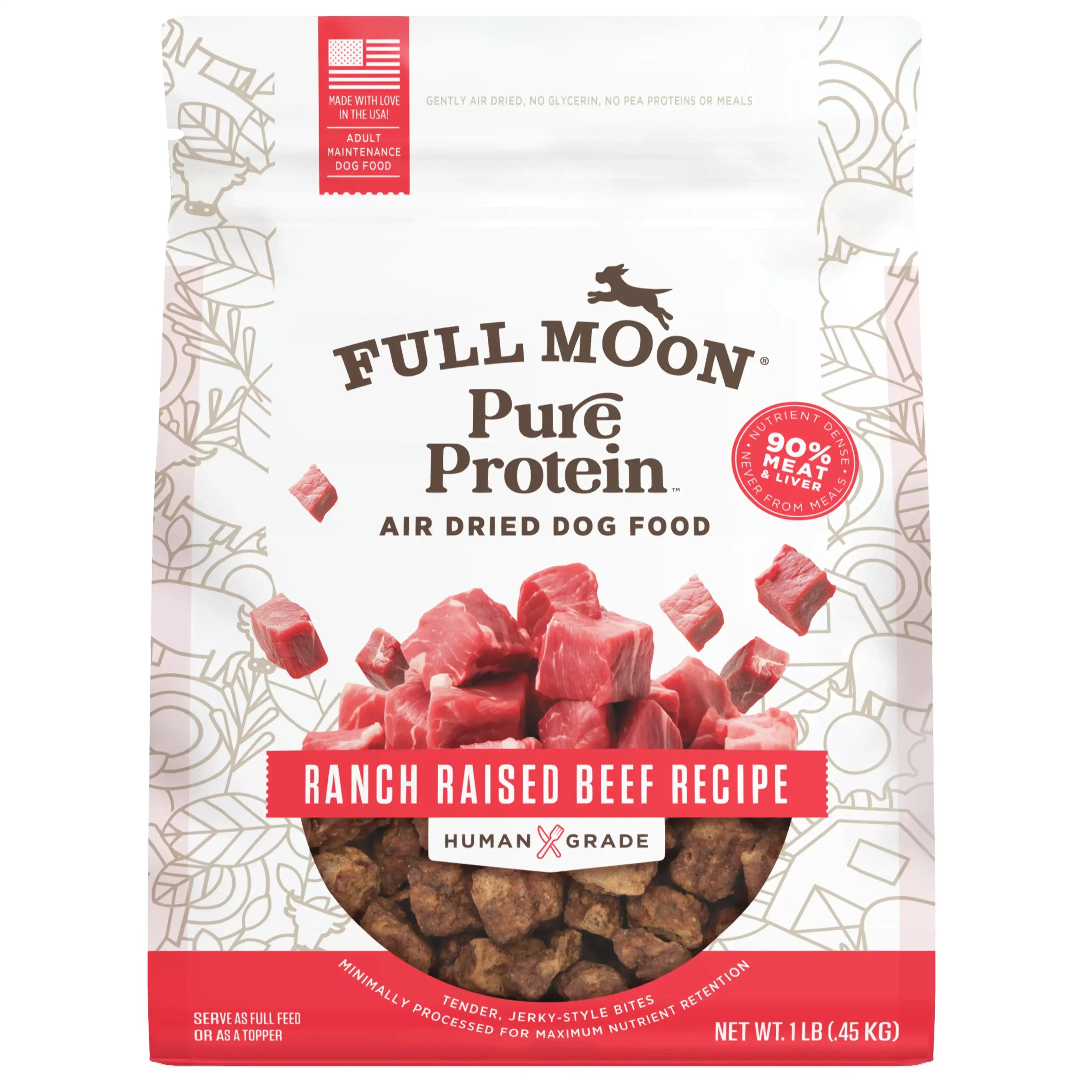 Full Moon Air Dried Beef Dog Food (Premium Feed, 16 Ounces)
