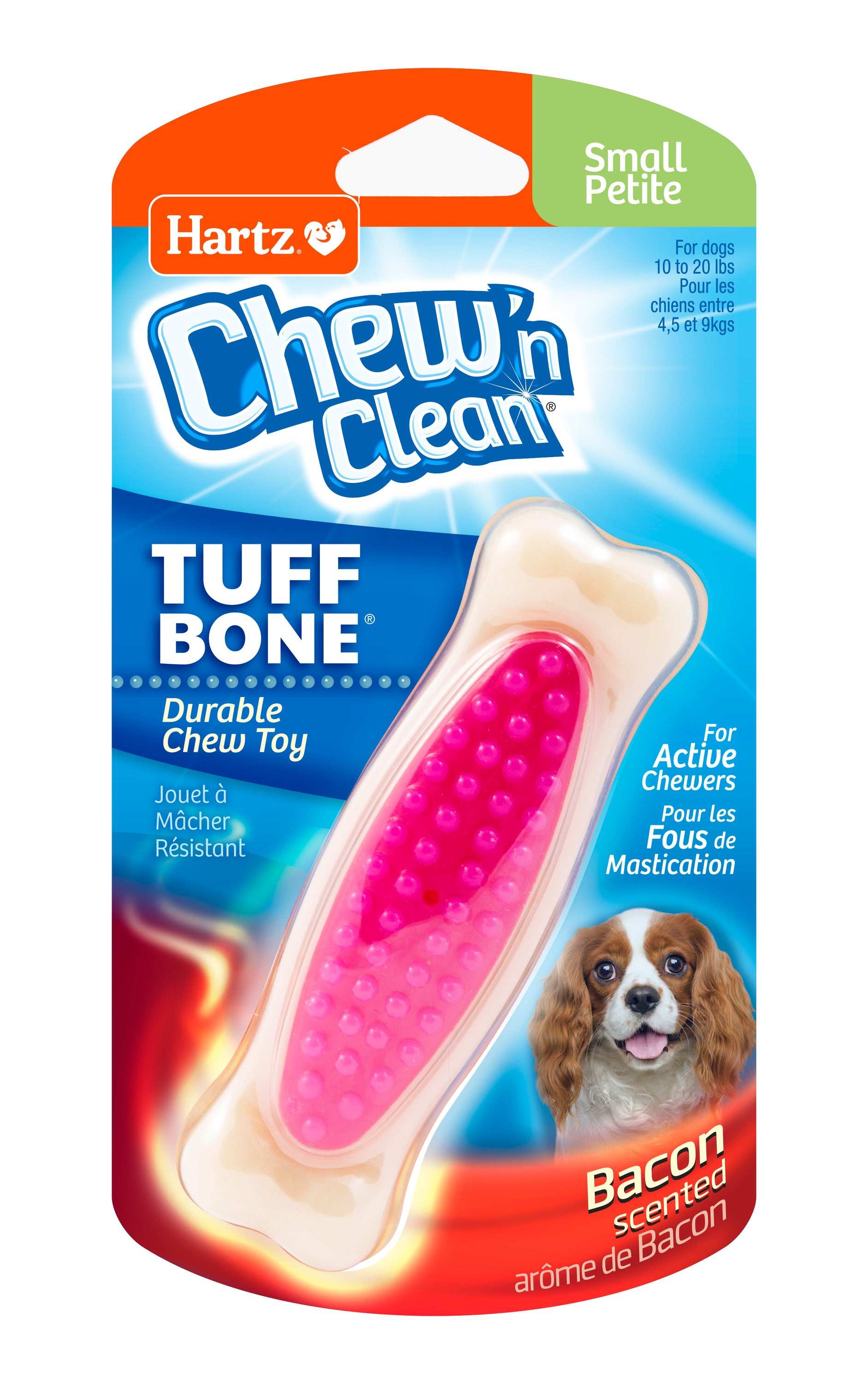 Hartz Chew n Clean Tuff Bone Dog Toy, Small, Color May Vary
