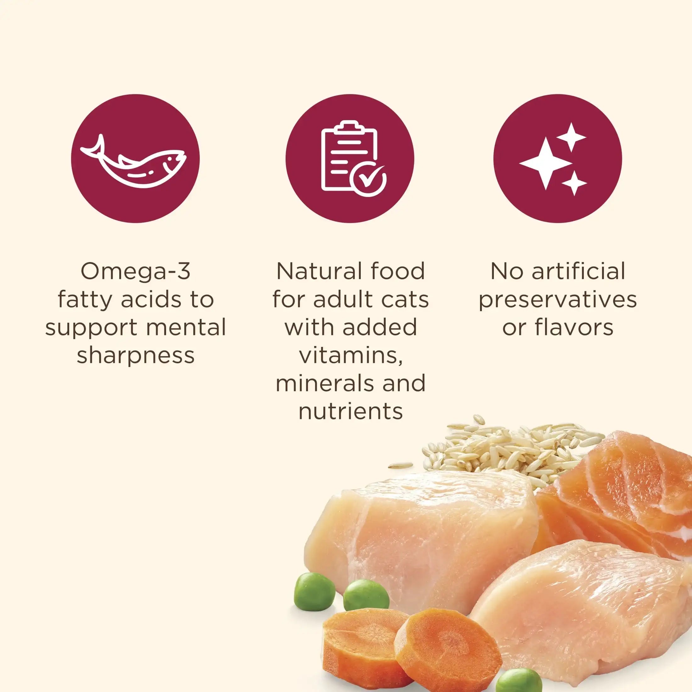 Nutrish Everyday Digestion Chicken Brown Rice and Salmon Recipe with Veggies Dry Cat Food, 13lb Bag