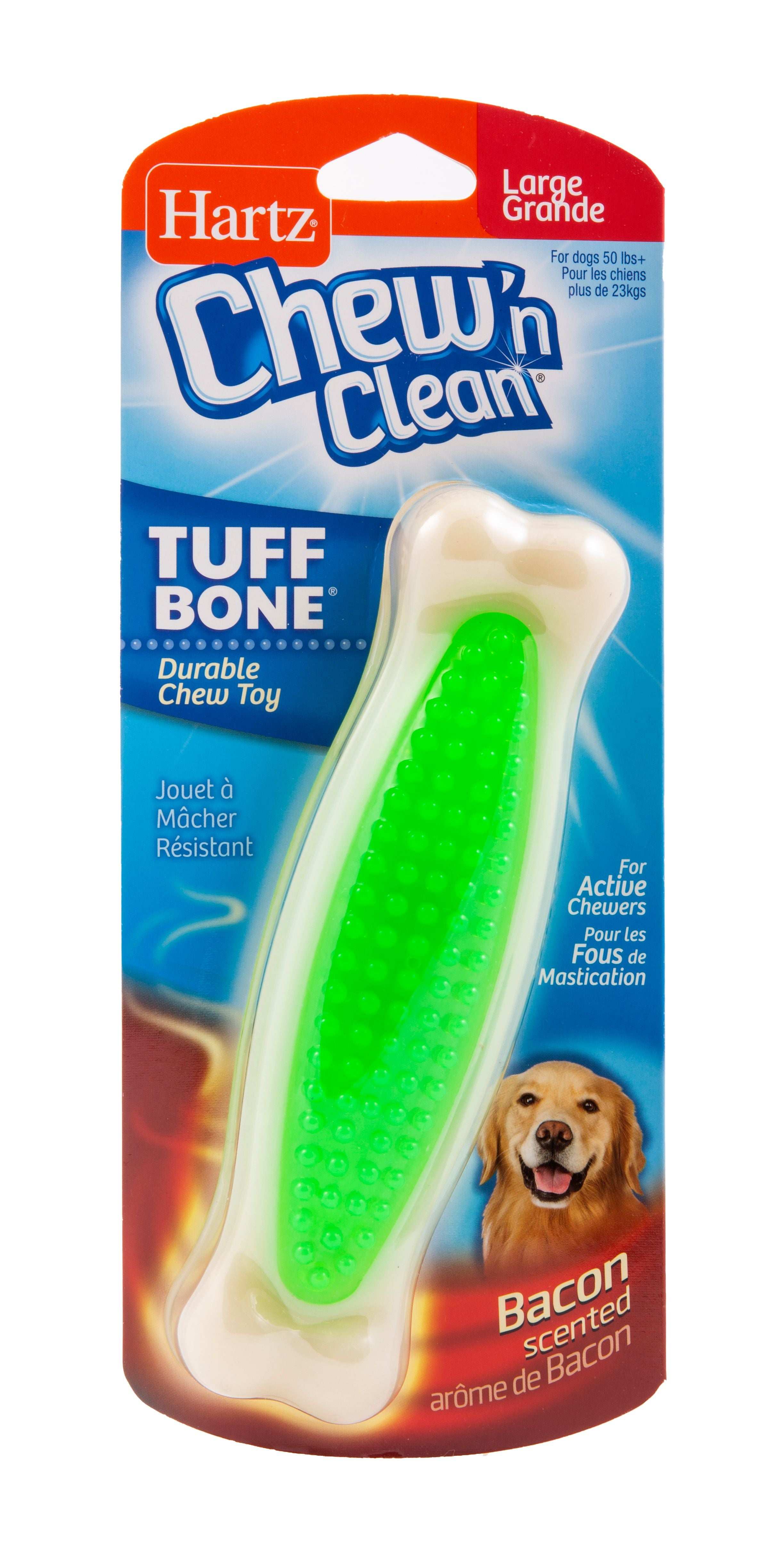 Hartz Chew n Clean Tuff Bone Dog Toy, Small, Color May Vary