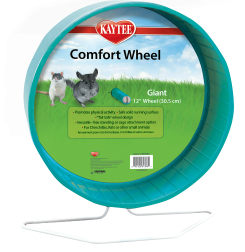 Kaytee Comfort Wheel Giant for Chinchillas, Rats and Other Small Animals, Plastic Exercise Wheel, 12 Inches, Blue