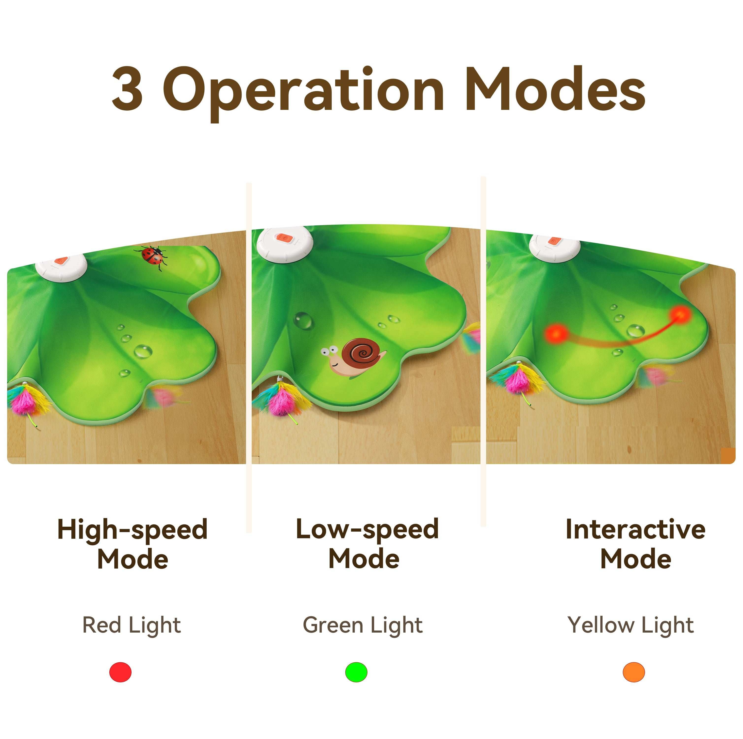 FeelNeedy 2 in 1 Interactive Cat Toys for Indoor Cats, Automatic Rechargeable Hide and Seek Cat Toy with Moving Concealed Feathers and Red Dot for Cats and Kittens Self Playing